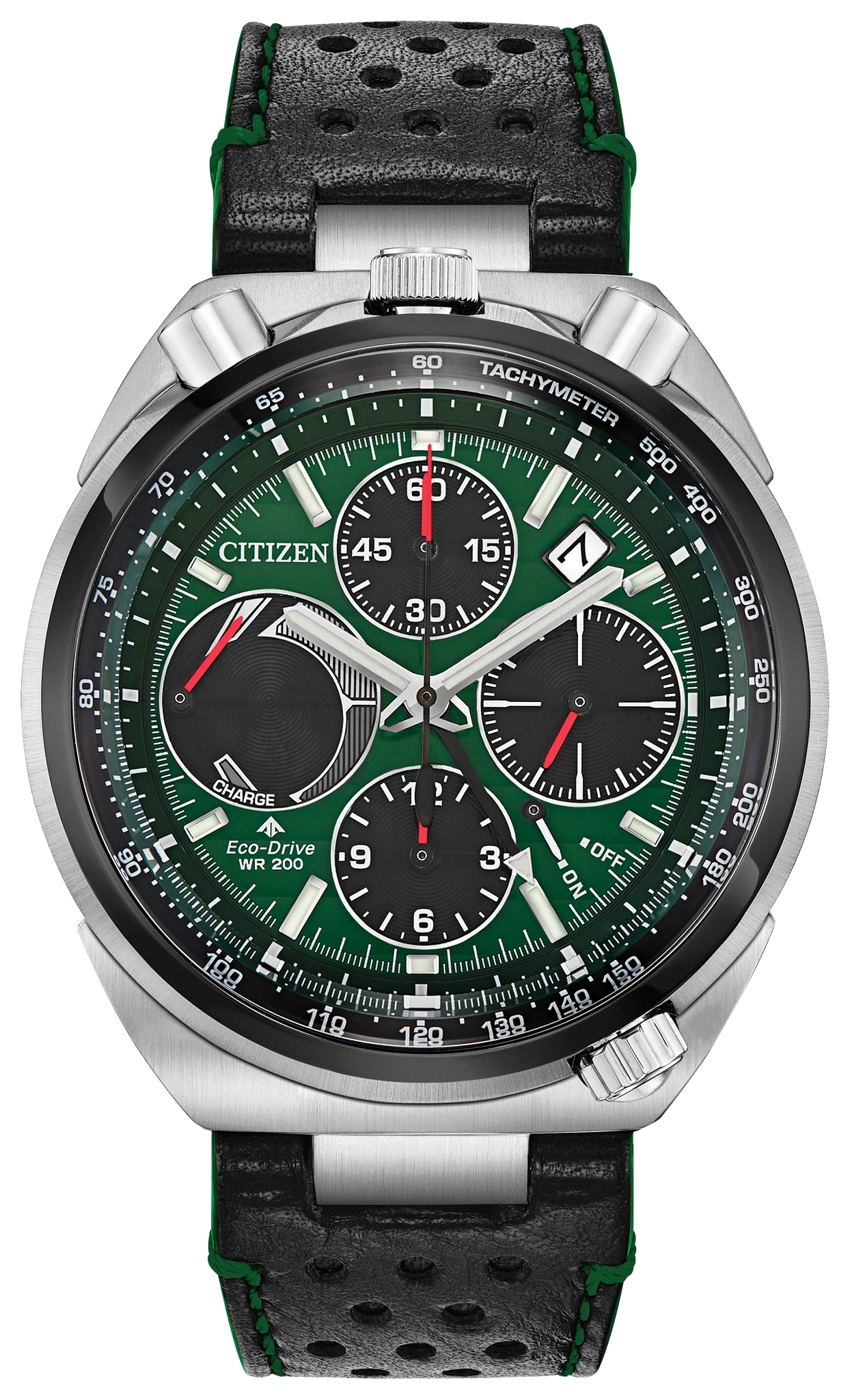 Promaster Tsuno Chrono Racer Green Dial Leather Strap AV0076-00X